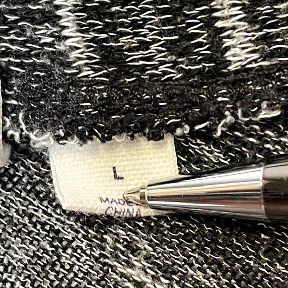 Gap Open Cardigan Sweater‎ Size Large Black White Heather 3/4 Sleeve Stretch - Picture 6 of 8